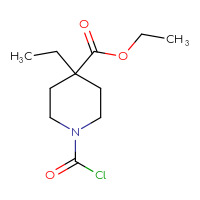 Chemical structure of ethyl 1-(carbonochloridoyl)-4-ethylpiperidine-4-carboxylate - CSSB15005366753