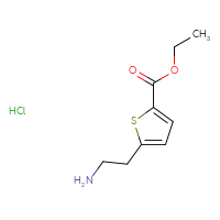 Chemical structure of ethyl 5-(2-aminoethyl)thiophene-2-carboxylate hydrochloride - CSSB20963527422