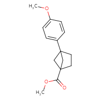 Chemical structure of methyl 4-(4-methoxyphenyl)bicyclo[2.1.1]hexane-1-carboxylate - CSSB15070782041
