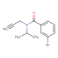 Chemical structure of 3-bromo-N-(prop-2-yn-1-yl)-N-(propan-2-yl)benzamide - CSSB00023335157