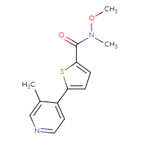 Chemical structure of N-methoxy-N-methyl-5-(3-methylpyridin-4-yl)thiophene-2-carboxamide - CSSB01395048528
