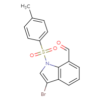 Chemical structure of 3-bromo-1-(4-methylbenzenesulfonyl)-1H-indole-7-carbaldehyde - CSSB21332128142