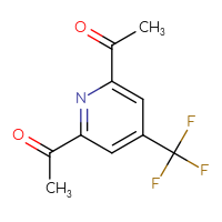 Chemical structure of 1-[6-acetyl-4-(trifluoromethyl)pyridin-2-yl]ethan-1-one - CSSB00010727541
