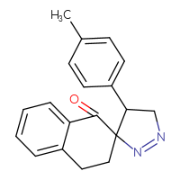 Chemical structure of 4'-(4-methylphenyl)-3,4,4',5'-tetrahydro-1H-spiro[naphthalene-2,3'-pyrazol]-1-one - CSSB00121639489
