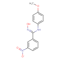 Chemical structure of (Z)-N'-hydroxy-N-(4-methoxyphenyl)-3-nitrobenzene-1-carboximidamide - CSSB00025731445