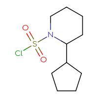 Chemical structure of 2-cyclopentylpiperidine-1-sulfonyl chloride - CSSB00158465940