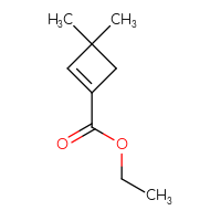 Chemical structure of ethyl 3,3-dimethylcyclobut-1-ene-1-carboxylate - CSSB06655879770