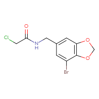 Chemical structure of N-[(7-bromo-2H-1,3-benzodioxol-5-yl)methyl]-2-chloroacetamide - CSSB01467544480