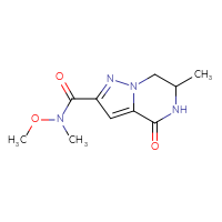 Chemical structure of N-methoxy-N,6-dimethyl-4-oxo-4H,5H,6H,7H-pyrazolo[1,5-a]pyrazine-2-carboxamide - CSSB00990269831