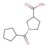 Chemical structure of 1-cyclopentanecarbonylpyrrolidine-3-carboxylic acid - CSSB00011791187