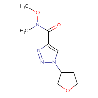 Chemical structure of N-methoxy-N-methyl-1-(oxolan-3-yl)-1H-1,2,3-triazole-4-carboxamide - CSSB01395047970