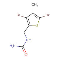 Chemical structure of [(3,5-dibromo-4-methylthiophen-2-yl)methyl]urea - CSSB06363464432