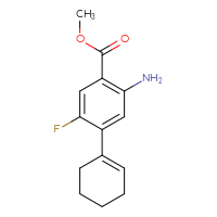 Chemical structure of methyl 2-amino-4-(cyclohex-1-en-1-yl)-5-fluorobenzoate - CSSB06587158973