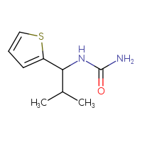 Chemical structure of [2-methyl-1-(thiophen-2-yl)propyl]urea - CSSB00000239019