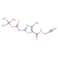 Chemical structure of tert-butyl N-{4-methyl-5-[(prop-2-yn-1-yl)carbamoyl]-1,3-thiazol-2-yl}carbamate - CSSB00010410473