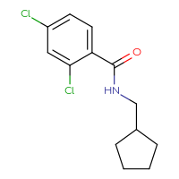 Chemical structure of 2,4-dichloro-N-(cyclopentylmethyl)benzamide - CSSB00103417124