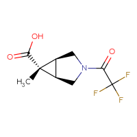 Chemical structure of (1R,5S,6S)-6-methyl-3-(2,2,2-trifluoroacetyl)-3-azabicyclo[3.1.0]hexane-6-carboxylic acid - CSSB14817905504