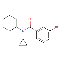Chemical structure of 3-bromo-N-cyclohexyl-N-cyclopropylbenzamide - CSSB02021003611