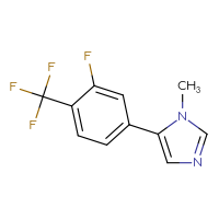 Chemical structure of 5-[3-fluoro-4-(trifluoromethyl)phenyl]-1-methyl-1H-imidazole - CSSB01554620567