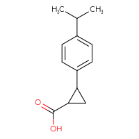 Chemical structure of 2-[4-(propan-2-yl)phenyl]cyclopropane-1-carboxylic acid - CSSB00000759001