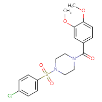 Chemical structure of 1-(4-chlorobenzenesulfonyl)-4-(3,4-dimethoxybenzoyl)piperazine - CSSB00026354345