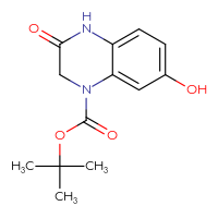 Chemical structure of tert-butyl 7-hydroxy-3-oxo-1,2,3,4-tetrahydroquinoxaline-1-carboxylate - CSSB00102954141