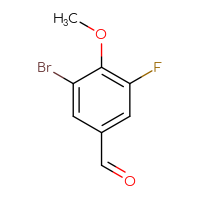 Chemical structure of 3-bromo-5-fluoro-4-methoxybenzaldehyde - CSSB00015535717