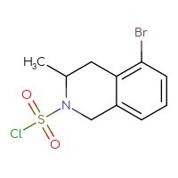 Chemical structure of 5-bromo-3-methyl-1,2,3,4-tetrahydroisoquinoline-2-sulfonyl chloride - CSSB15019979120
