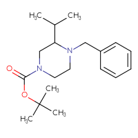 Chemical structure of tert-butyl 4-benzyl-3-(propan-2-yl)piperazine-1-carboxylate - CSSB00023071673