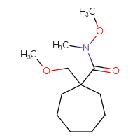 Chemical structure of N-methoxy-1-(methoxymethyl)-N-methylcycloheptane-1-carboxamide - CSSB15027631124