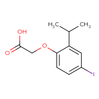 Chemical structure of 2-[4-iodo-2-(propan-2-yl)phenoxy]acetic acid - CSSB03554549079