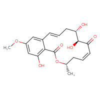 Chemical structure of (3S,5Z,8S,9S,11E)-8,9,16-trihydroxy-14-methoxy-3-methyl-3,4,7,8,9,10-hexahydro-1H-2-benzoxacyclotetradecine-1,7-dione - CSSB00159241944