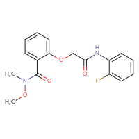 Chemical structure of 2-{[(2-fluorophenyl)carbamoyl]methoxy}-N-methoxy-N-methylbenzamide - CSSB00105140221