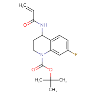 Chemical structure of tert-butyl 7-fluoro-4-(prop-2-enamido)-1,2,3,4-tetrahydroquinoline-1-carboxylate - CSSB02381307708
