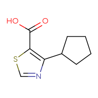 Chemical structure of 4-cyclopentyl-1,3-thiazole-5-carboxylic acid - CSSB00000698642