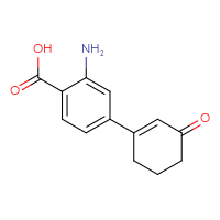Chemical structure of 2-amino-4-(3-oxocyclohex-1-en-1-yl)benzoic acid - CSSB21531603144