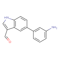 Chemical structure of 5-(3-aminophenyl)-1H-indole-3-carbaldehyde - CSSB06581111711