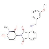 Chemical structure of 4-{[(3-methoxyphenyl)methyl]amino}-2-(1-methyl-2,6-dioxopiperidin-3-yl)-2,3-dihydro-1H-isoindole-1,3-dione - CSSB06559341238