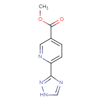 Chemical structure of methyl 6-(1H-1,2,4-triazol-3-yl)pyridine-3-carboxylate - CSSB06656865422