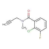 Chemical structure of 2-chloro-3-fluoro-N-methyl-N-(prop-2-yn-1-yl)benzamide - CSSB00013049725