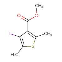 Chemical structure of methyl 4-iodo-2,5-dimethylthiophene-3-carboxylate - CSSB00010002822