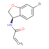 Chemical structure of N-[(3R)-6-bromo-2,3-dihydro-1-benzofuran-3-yl]prop-2-enamide - CSSB20453933582