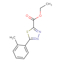 Chemical structure of ethyl 5-(2-methylphenyl)-1,3,4-thiadiazole-2-carboxylate - CSSB00023758711