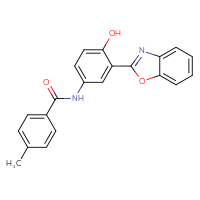 Chemical structure of N-[3-(1,3-benzoxazol-2-yl)-4-hydroxyphenyl]-4-methylbenzamide - CSSB00132386861