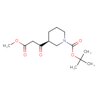 Chemical structure of tert-butyl (3S)-3-(3-methoxy-3-oxopropanoyl)piperidine-1-carboxylate - CSSB00025716342