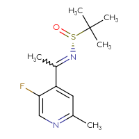 Chemical structure of (R)-N-[1-(5-fluoro-2-methylpyridin-4-yl)ethylidene]-2-methylpropane-2-sulfinamide - CSSB20487196852