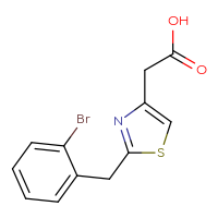 Chemical structure of 2-{2-[(2-bromophenyl)methyl]-1,3-thiazol-4-yl}acetic acid - CSSB00005687435