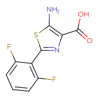 Chemical structure of 5-amino-2-(2,6-difluorophenyl)-1,3-thiazole-4-carboxylic acid - CSSB00006004996