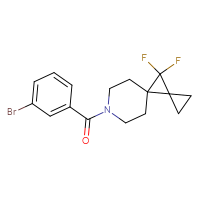 Chemical structure of 7-(3-bromobenzoyl)-10,10-difluoro-7-azadispiro[2.0.5⁴.1³]decane - CSSB01178236416