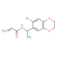 Chemical structure of N-[1-(7-bromo-2,3-dihydro-1,4-benzodioxin-6-yl)ethyl]prop-2-enamide - CSSB02007683036